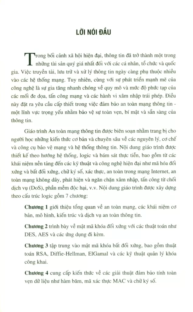 GIÁO TRÌNH AN TOÀN MẠNG THÔNG TIN